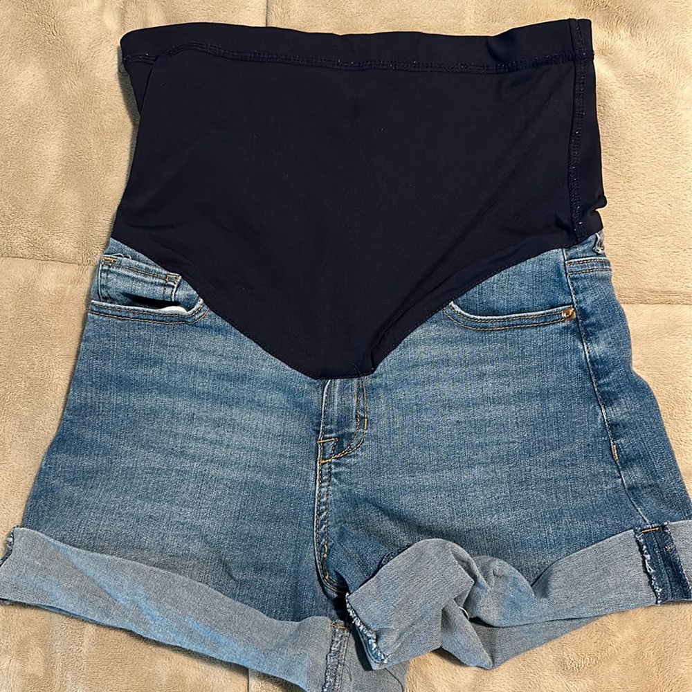 Pink Blush maternity jean shorts